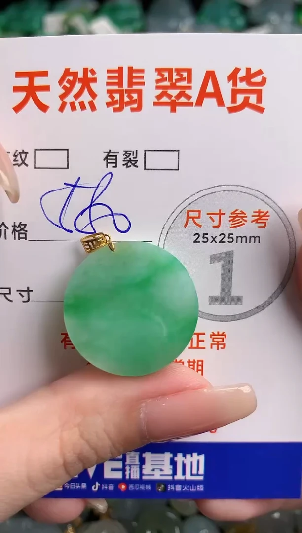翡翠18K金镶嵌颈饰0482132509