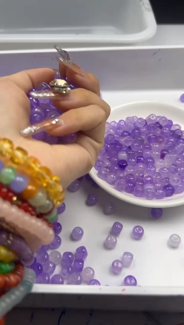 未镶嵌颈饰水晶W1772紫水晶老型8*7mm*20颗