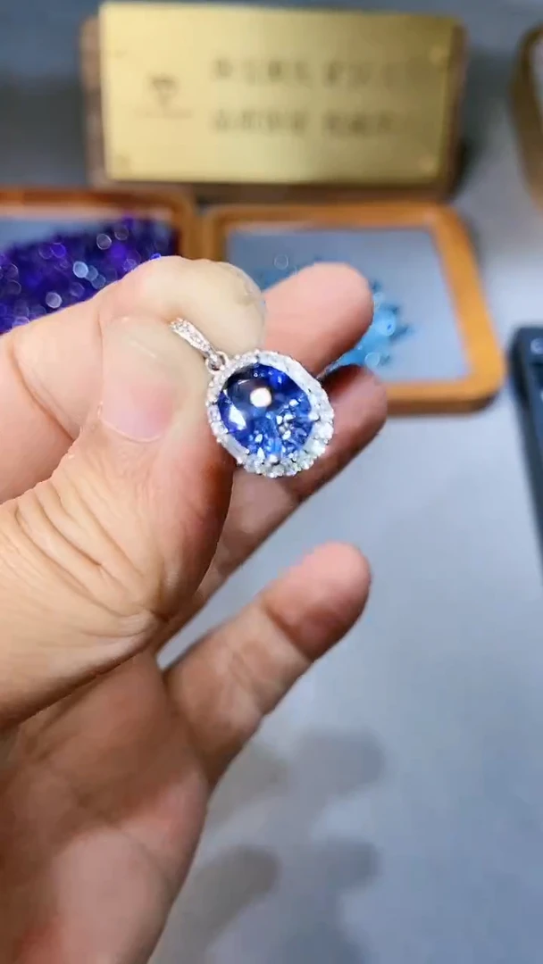 【闪购商品】蓝宝石颈饰银S925镶嵌354