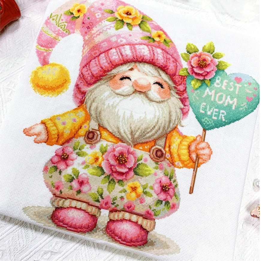 十字绣2025新款线绣简约现代抱拿爱心气球小矮人客厅卧室自己绣画