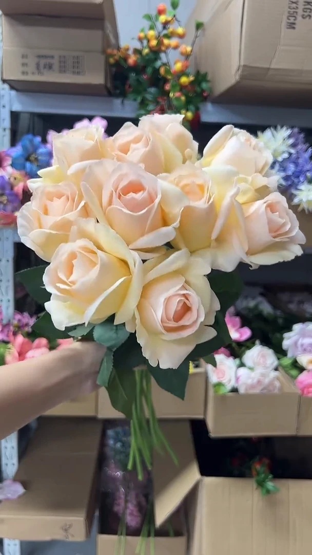 10枝香槟色手感保湿情义玫