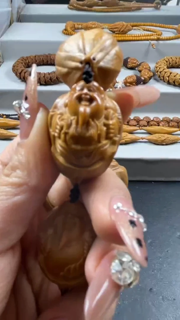 手串橄榄核原皮财神