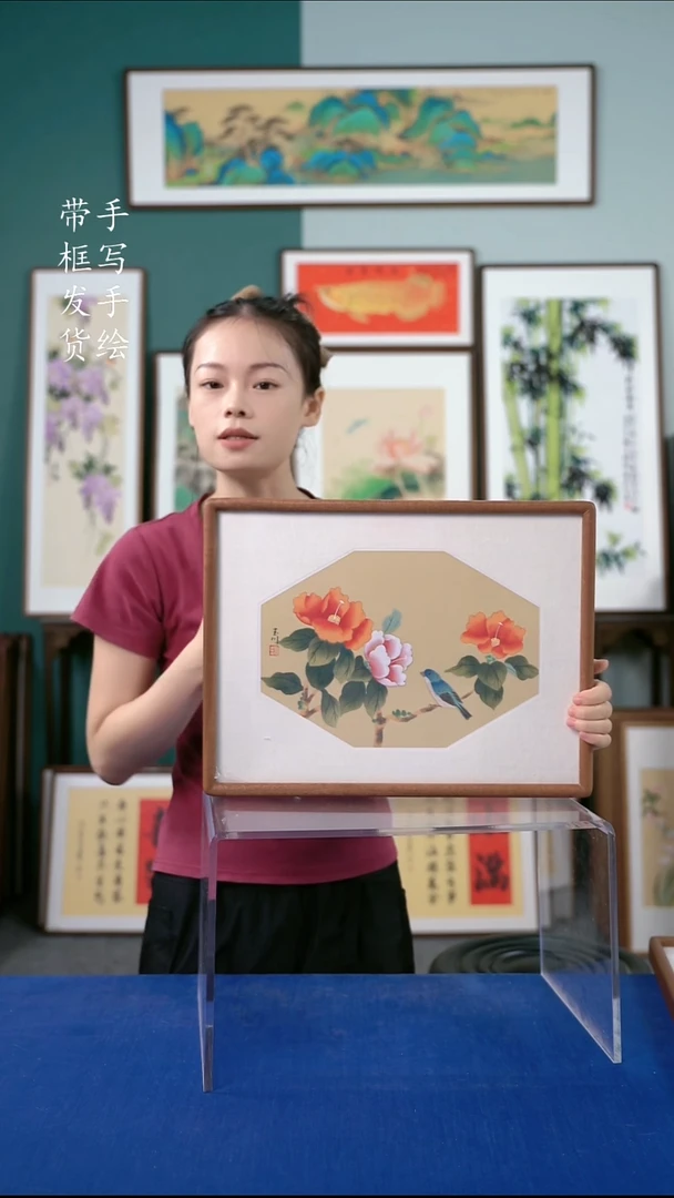 国画32*42  山茶花