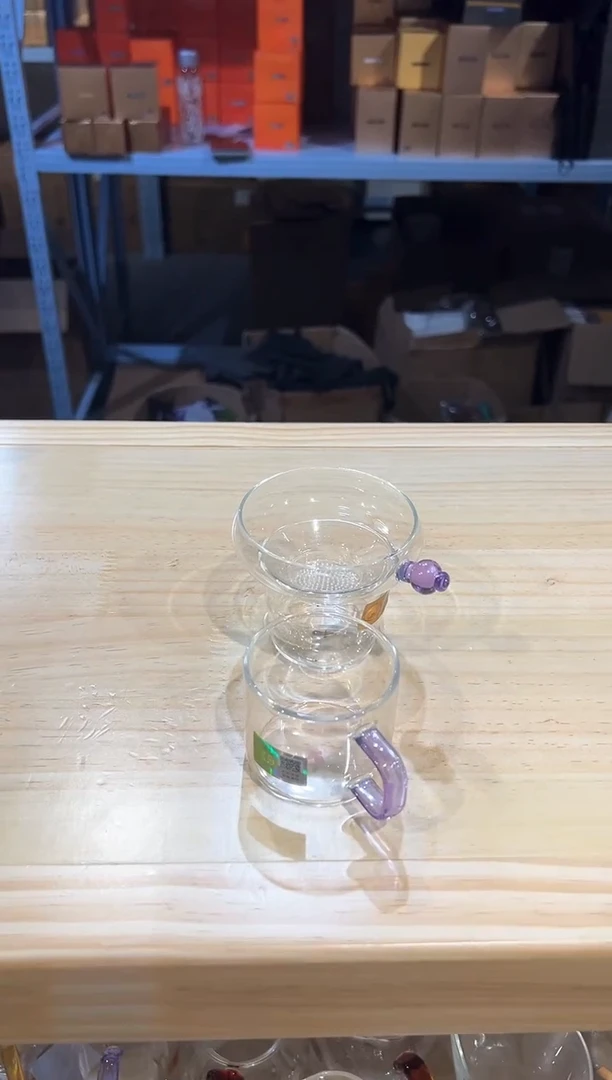 禾器-奉珠茶漏-浅紫色+清禾杯浅紫1只