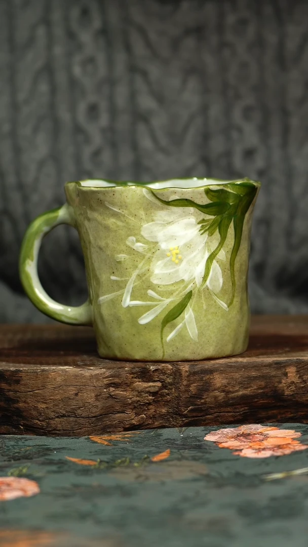 【闪购商品】杯釉下彩手工手绘同款陶器