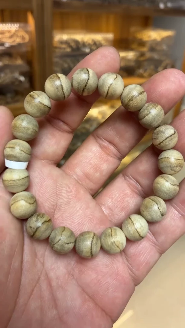 沉香手串 文莱圆珠单圈虎皮纹1.1多样性发其一