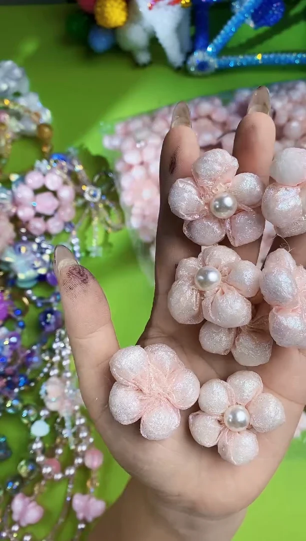 玻璃1367粉色太阳花20个