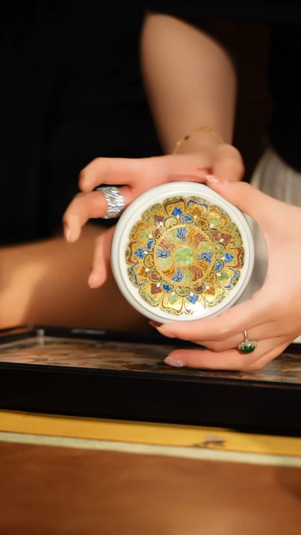 MS一拓天成彩拓藻井纹盖置（鼓型）