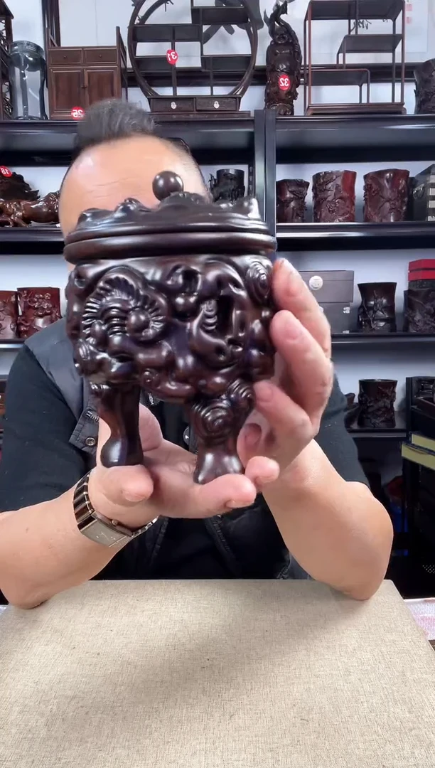 木三角香炉老李红木工艺品