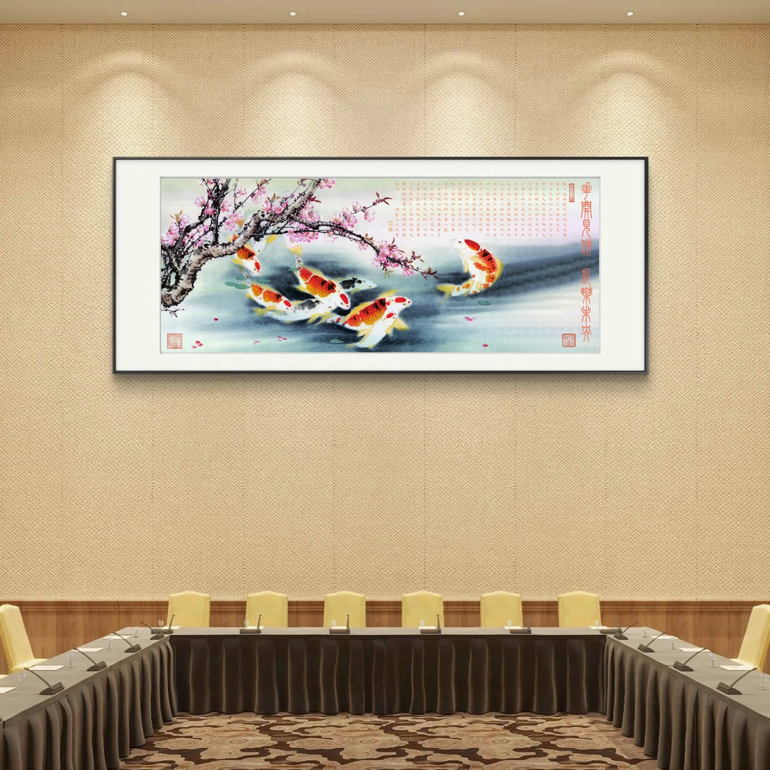 杨艺经典作品《花开见佛》【拓底装裱无框】220X85CM【一画两景】