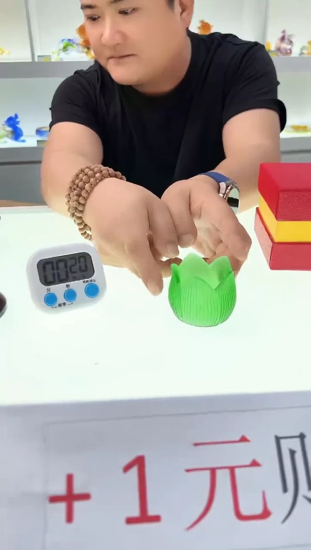 【闪购商品】泥塑古法琉璃绿色小摆件