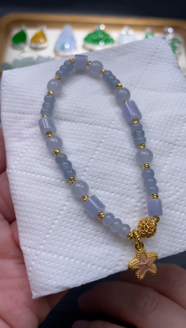 足金镶嵌手链翡翠38.......