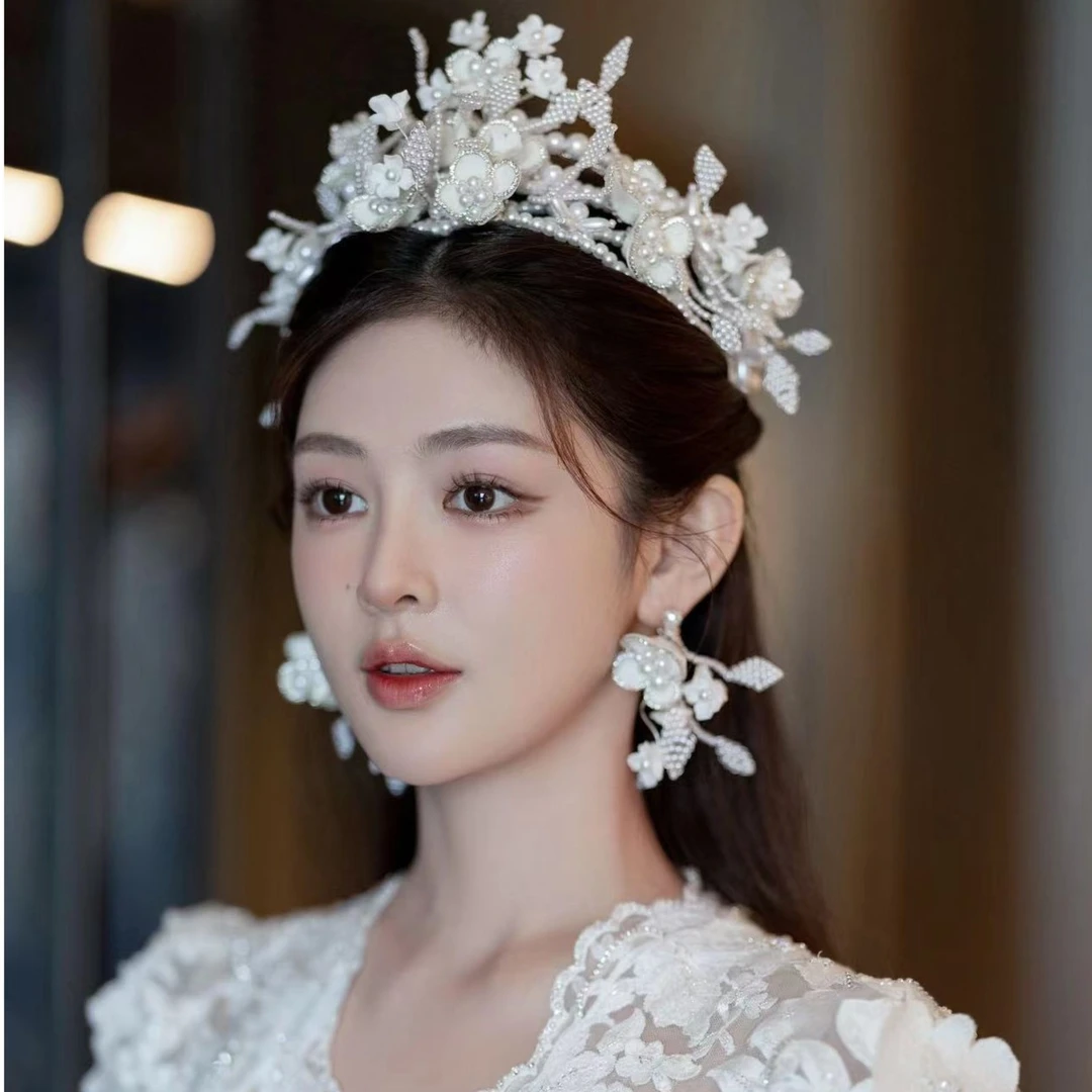 新娘手工精美重工新娘皇冠含耳饰659