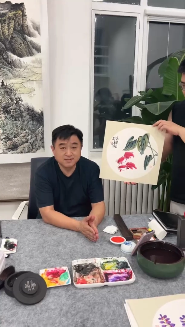 国画李文峰1平尺国画花鸟作品