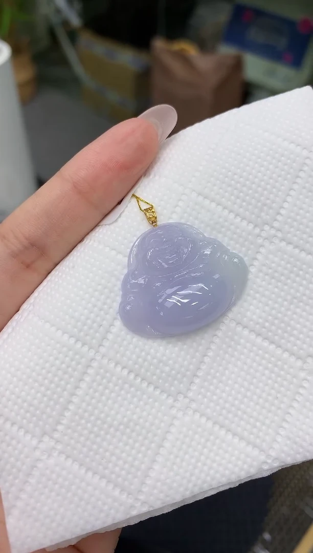 颈饰18K金镶嵌翡翠a货支持复检百元以上9元证书费自理