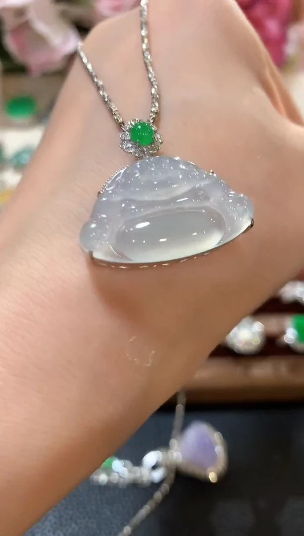 吊坠(不含链)18K金镶嵌翡翠z74