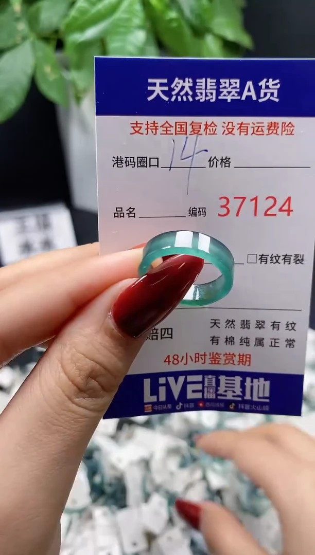 翡翠戒指未镶嵌 天然翡翠戒圈7124
