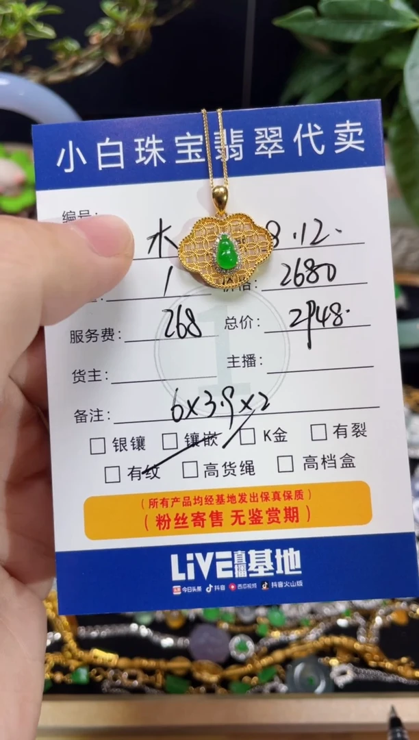 翡翠18K金镶嵌套链木*套链
