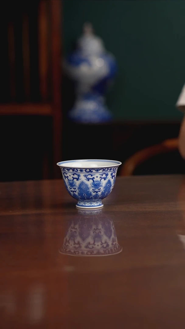 晓月柴窑 花卉杯