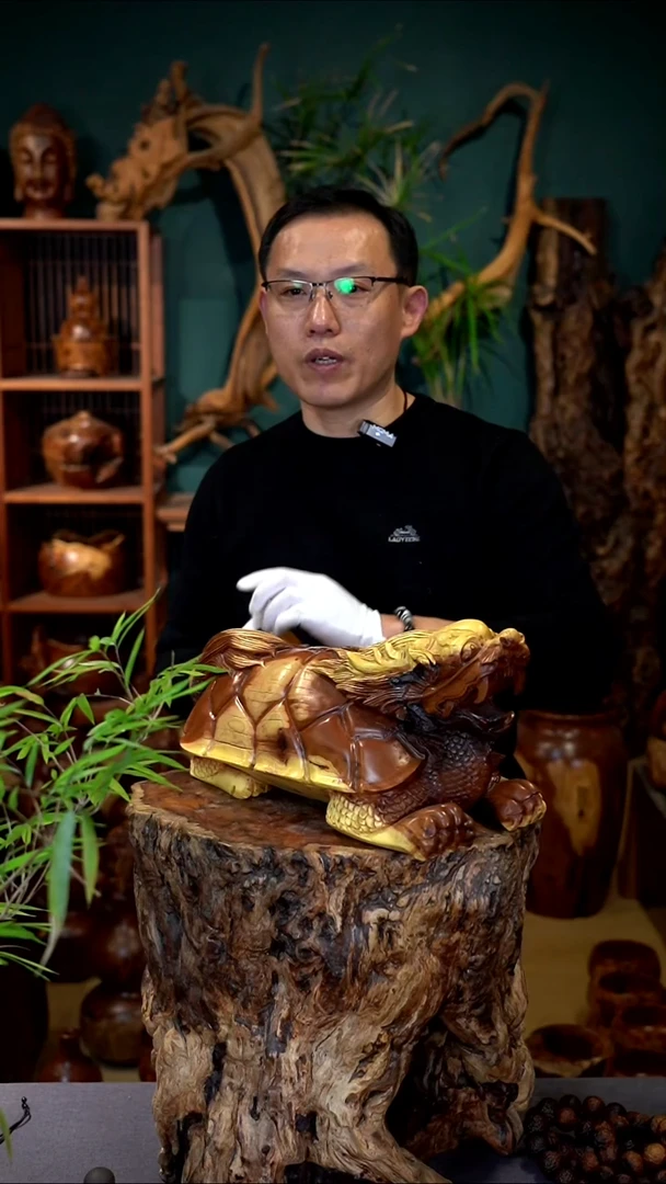 枣木雷击枣木龙龟摆件