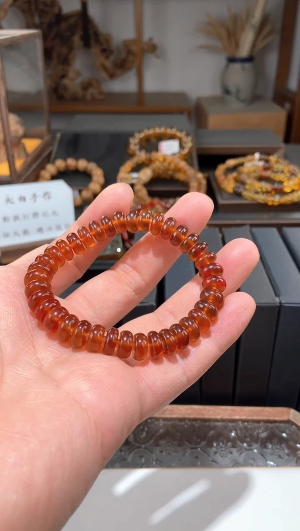【闪购商品】琥珀颈饰未镶嵌算盘珠手串