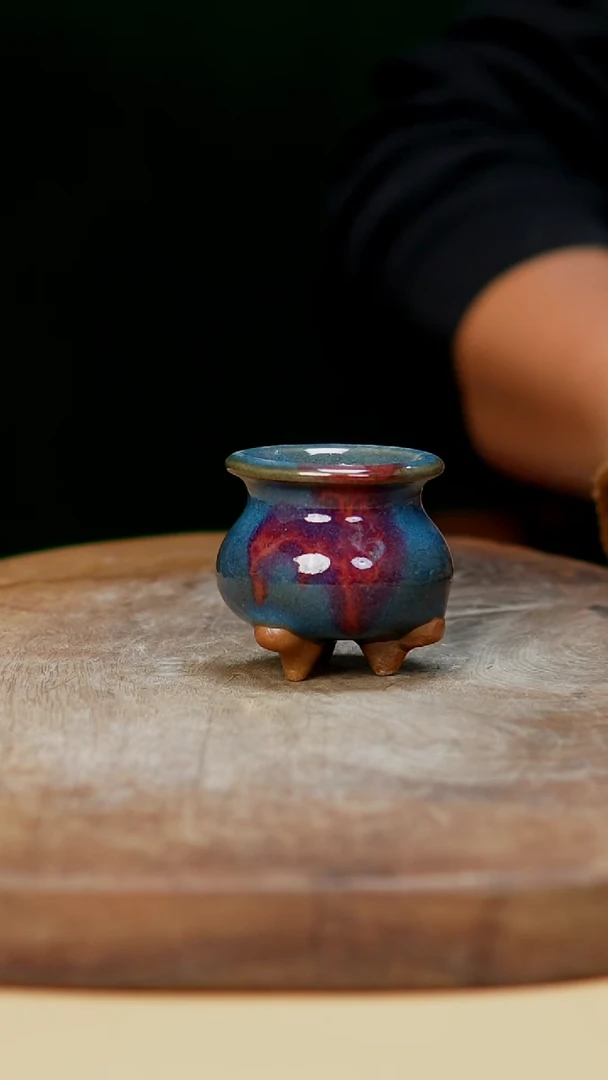 【郑在说瓷】钧瓷作品—刘钏博小香炉—022