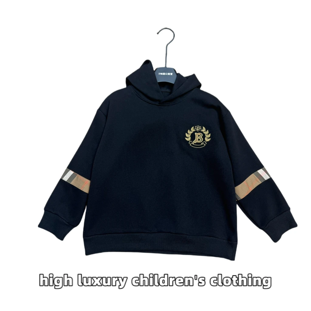 DA-MAIKIDS痞帅个性潮牌男童装经典字母卫衣徽章拼色袖带时尚帽