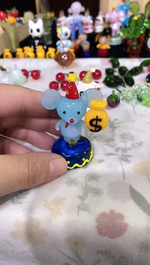 琉璃手工艺品旋转象