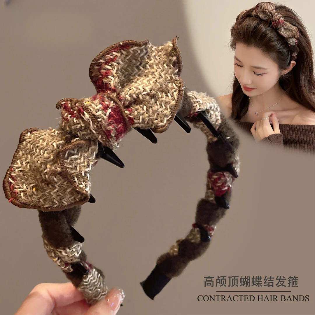 秋冬蝴蝶结发箍女高颅顶2025新款日常外戴发带洗脸头箍压发卡头饰