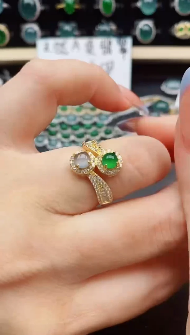 翡翠戒指银S925镶嵌321321