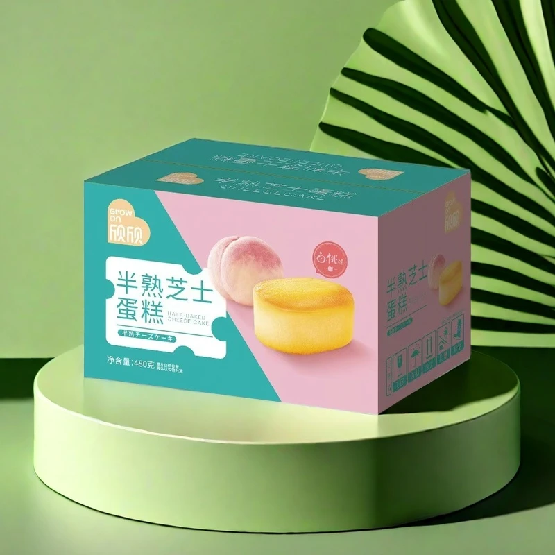 欣欣半熟芝士蛋糕布朗尼味白桃味480g早餐糕点网红休闲点心代餐