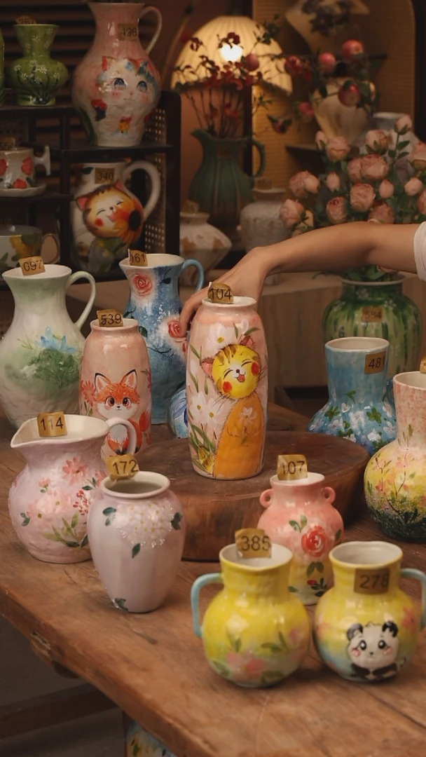 陶瓷景德镇设计师手作花器摆件侘寂风104