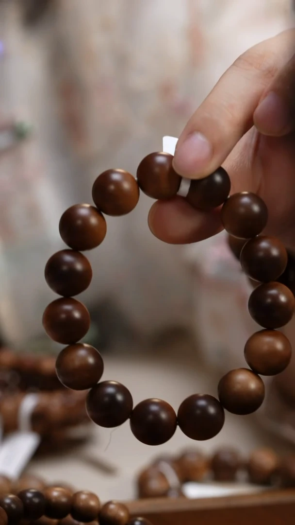 檀香木手串/手链上***蘭老山檀香1.5圆珠单圈供奉料沉水