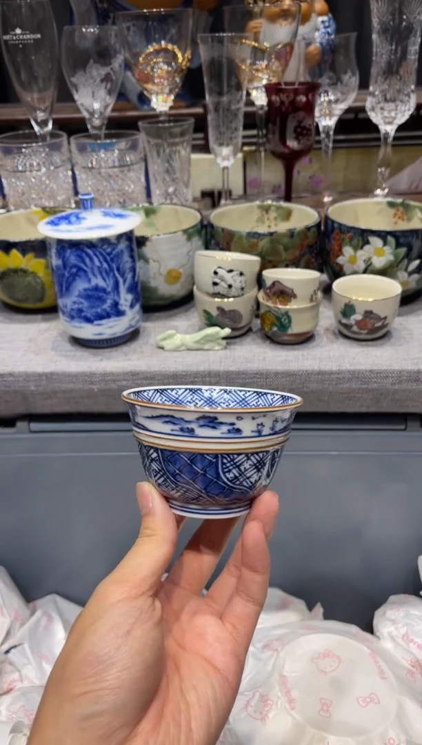 瓷片手绘青花主人杯