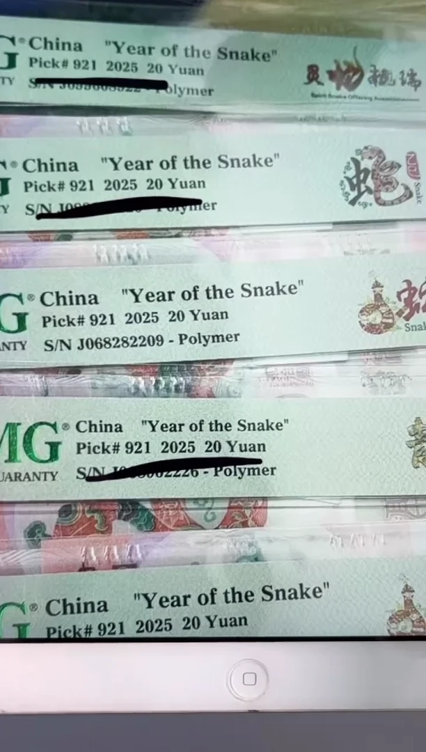 塑料蛇钞龙珠PMG68分J068282209