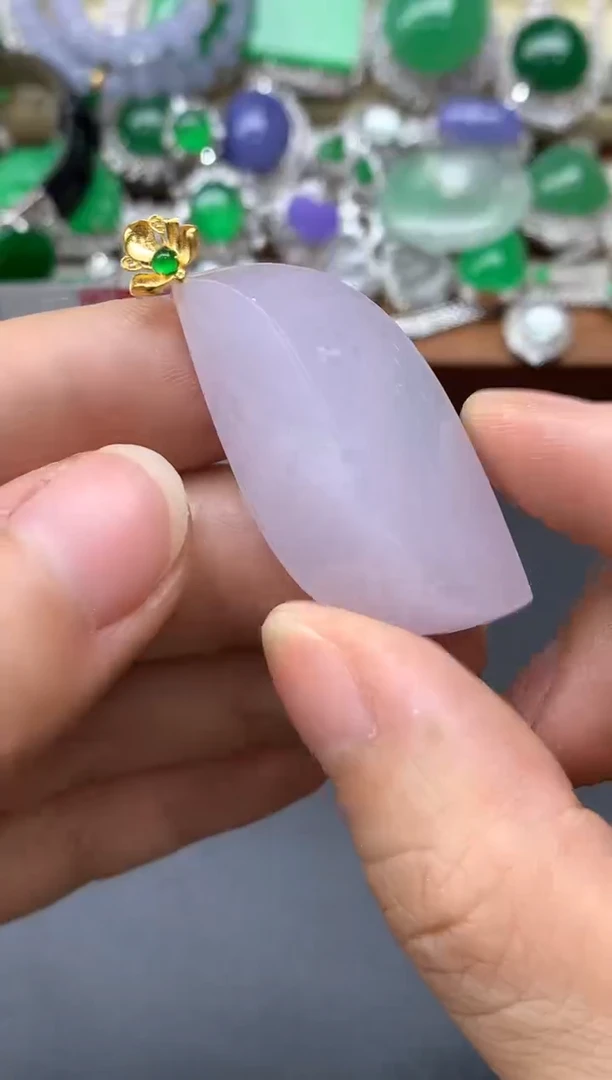 颈饰18K金镶嵌翡翠257-中国好珍宝