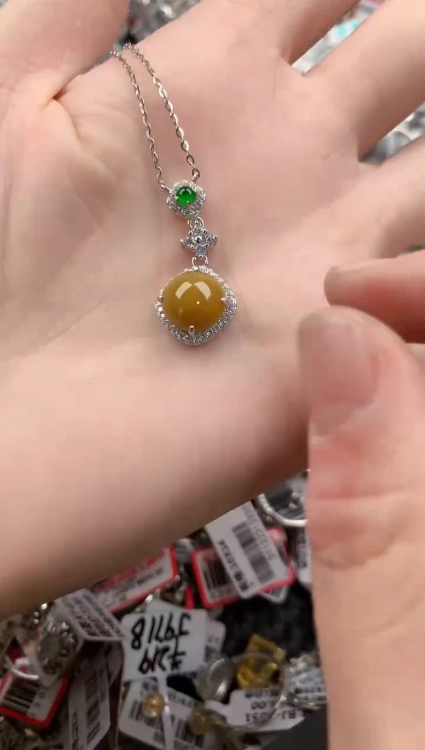 银S925镶嵌戒指翡翠666-----7