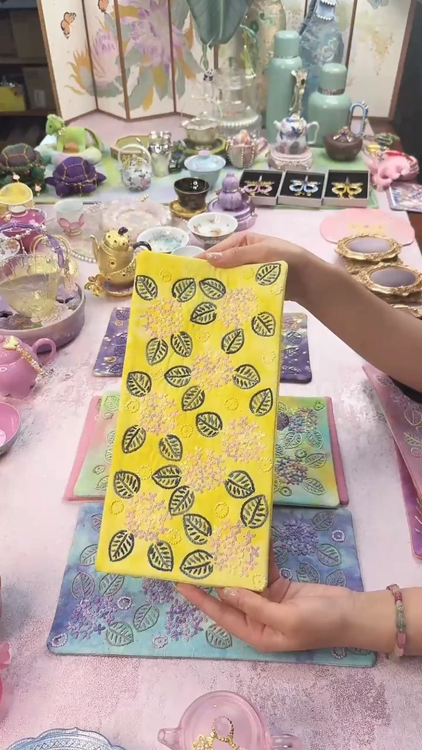 145手作 刺子绣 茶席