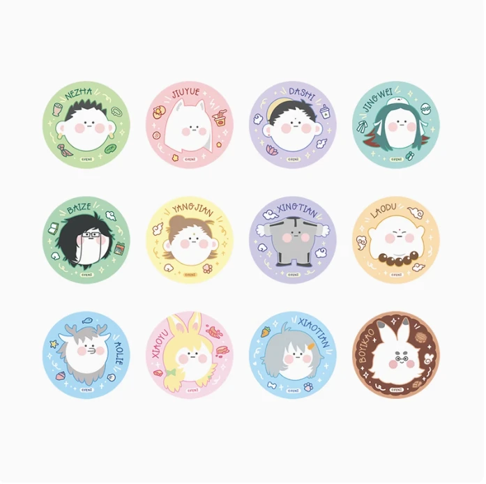 非人哉团子系列马口铁徽章幻彩白葱烫七彩浮雕-盲盒--【盲盒/拆盒】