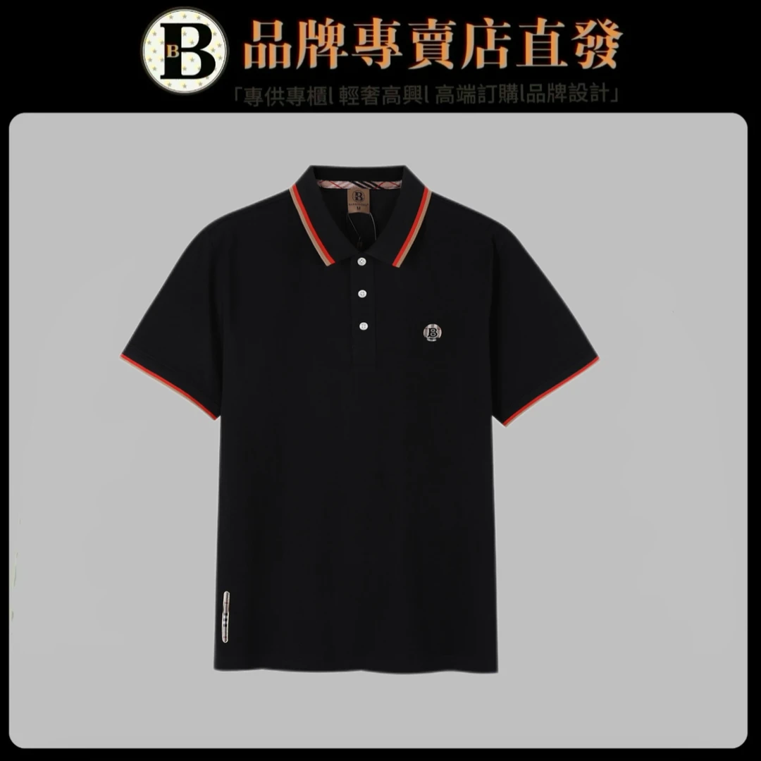 轻奢短袖潮流百搭高级设计休闲时尚经典印花翻领polo衫-2018男装