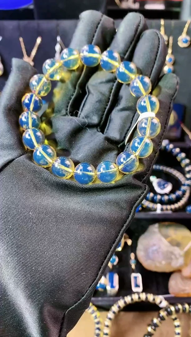 【闪购商品】琥珀珠宝奇石未镶嵌11mm高蓝手串