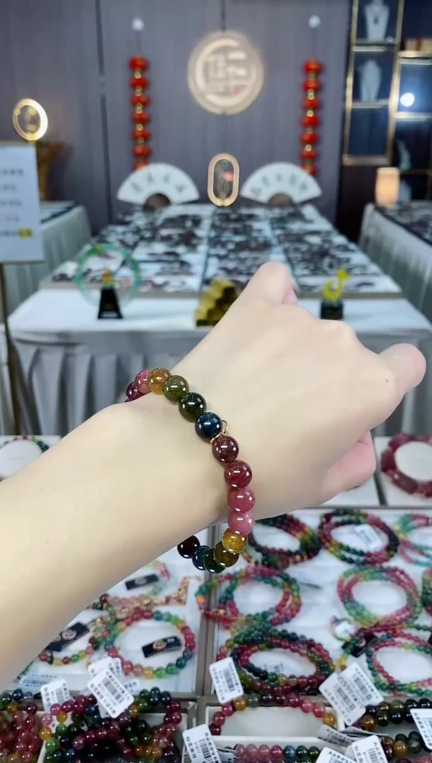 巴西老矿碧玺单圈手串8mm+未镶嵌碧玺hon多样性发货一条