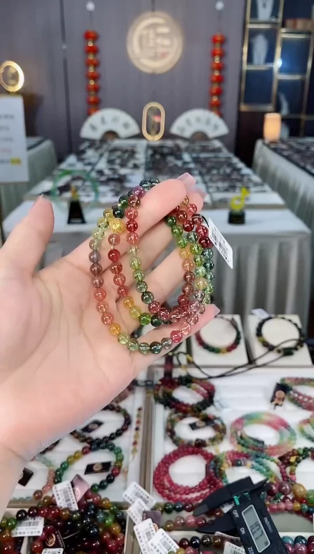 未镶嵌老矿碧玺高透三圈手串6mm+碧玺hon多样性发货一条