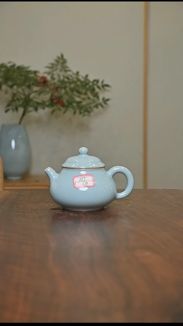 6#容天壶 天青 微瑕 朱家汝窑款