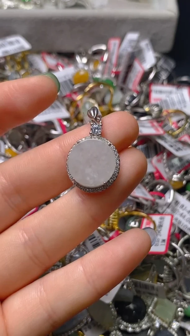 银S925镶嵌戒指翡翠百内无证书