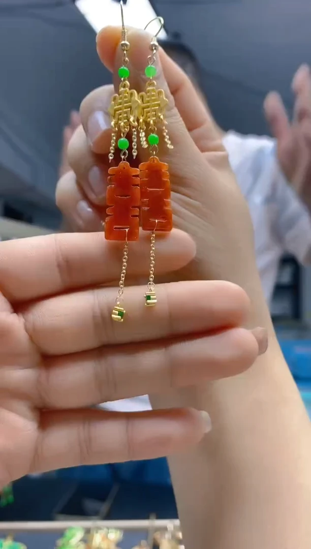 【闪购商品】翡翠耳饰合金0109翡翠耳钩