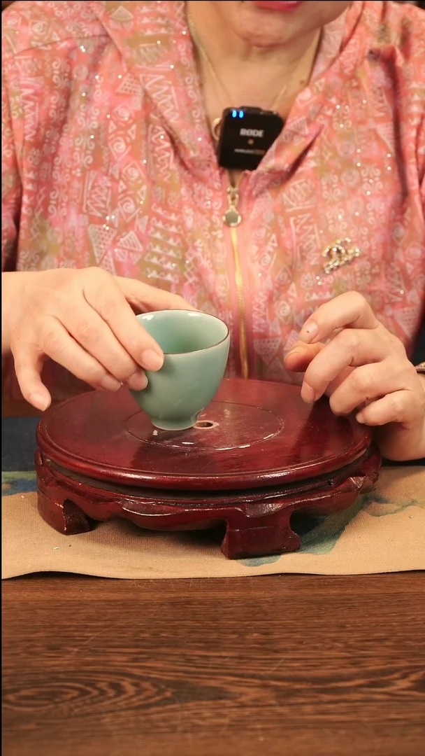 粉青 鸡心杯（洗边