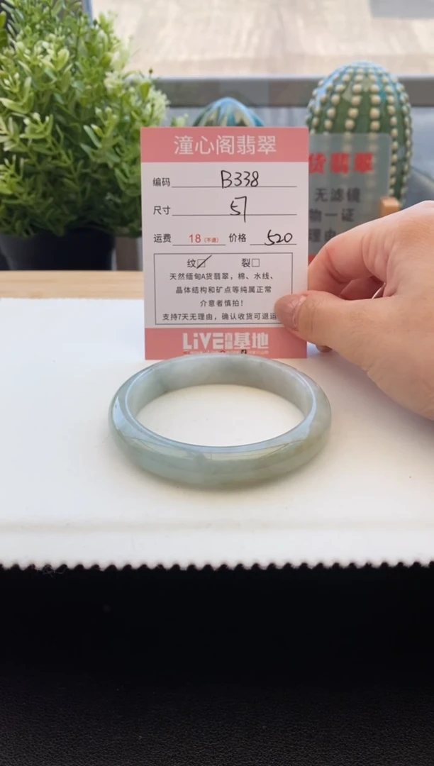 未镶嵌手镯翡翠57圈口 编码 B338
