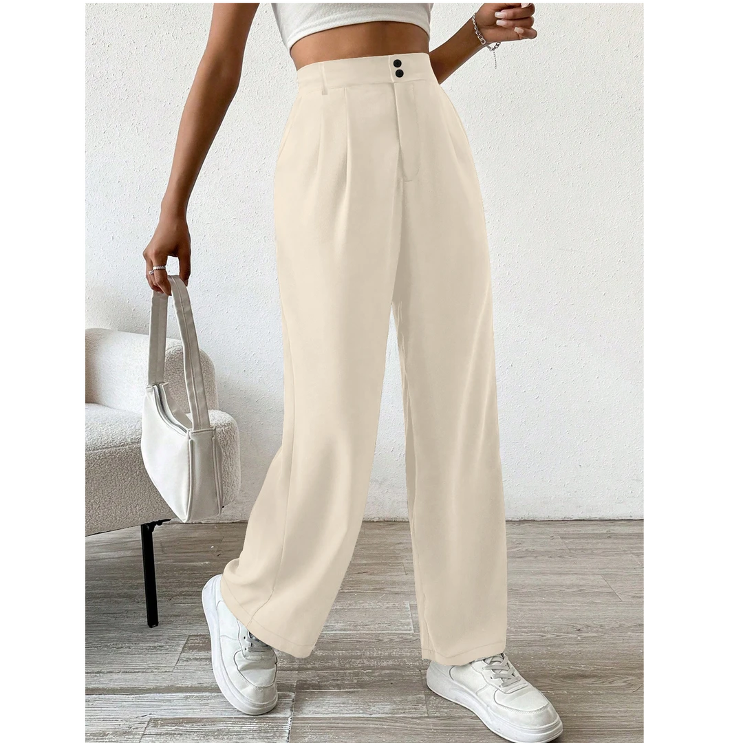 春夏秋高腰气质薄款休闲裤直通裤显瘦夏季白色宽松拖地垂感长裤女