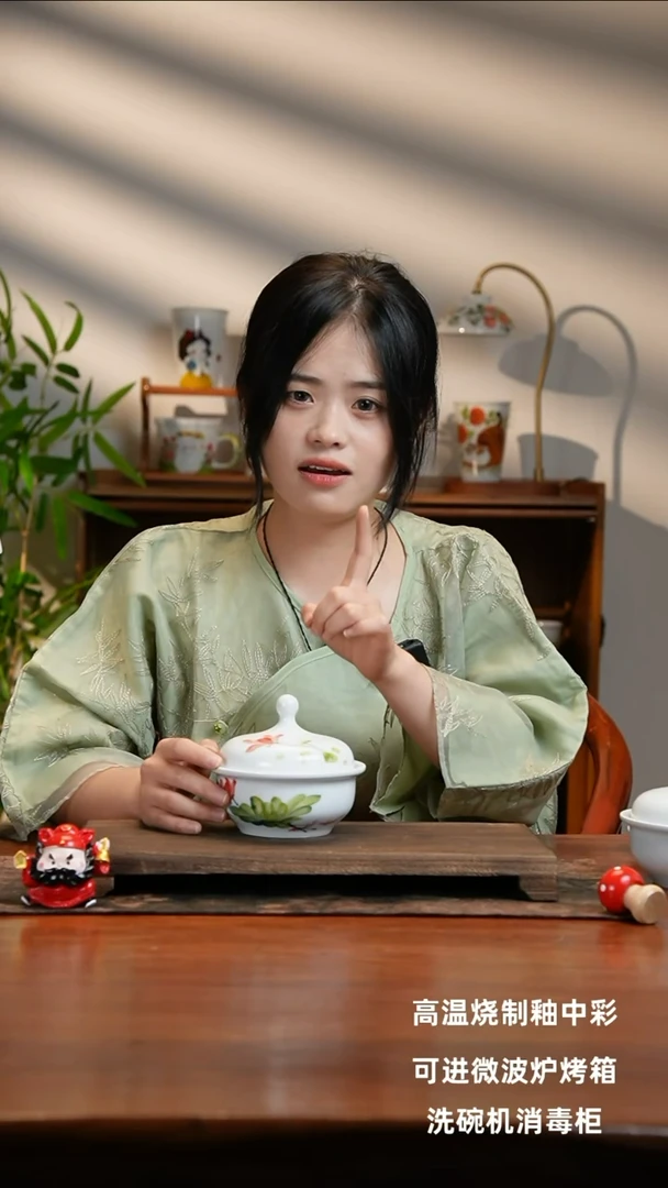 景德镇手绘釉中彩（食品级）炖盅